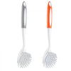 VEVOR Dish Brush, 4 Pack Kitchen Scrub Brushes with PP Handle, Dish Cleaning Brushes with Curved Bristles, Ideal for Pots, Pans, Sink and Stove, 2 Gray + 2 Orange