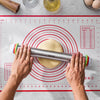 VEVOR Adjustable Rolling Pin, Stainless Steel Dough Roller Designs, Rolling Pin with Thickness Rings and Pastry Baking Nonstick Mat Set, for Baking Fondant, Pizza, Pie, Pastry, Pasta, Dough, Cookies