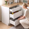 VEVOR White Shaker Base Cabinet Ready to Assemble, 24"W Unassembled Cabinet, 24" W x 24" D x 34.5" H, with 3 Drawers, Soft-Close Hardware, Fine Edge Banding, for Home, Office, and Laundry Room