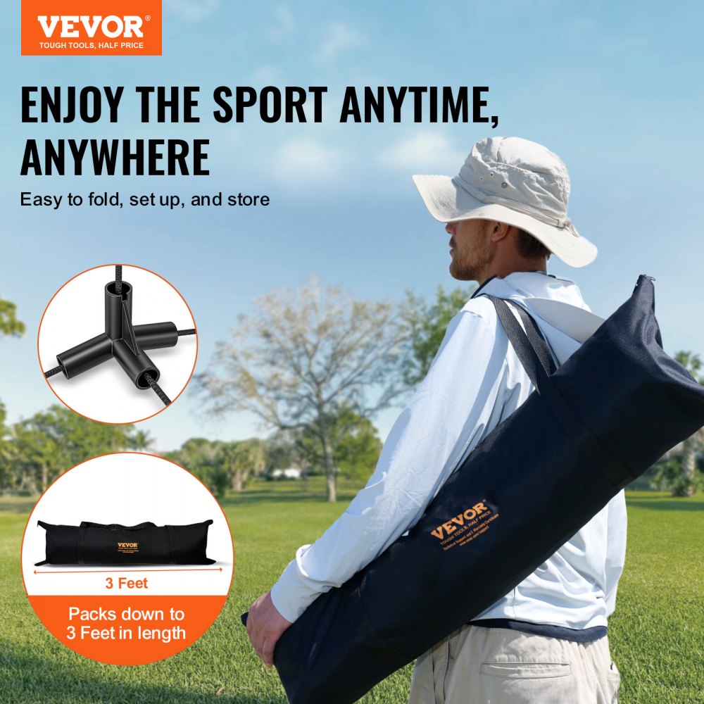 VEVOR Badminton Net, Height Adjustable Volleyball Net, 20ft Wide Foldable Pickleball Net, Portable Tennis Net Set with Poles, Stand, Bag, Rackets, Nylon Shuttlecocks, Kid Backyard Indoor Outdoor Use