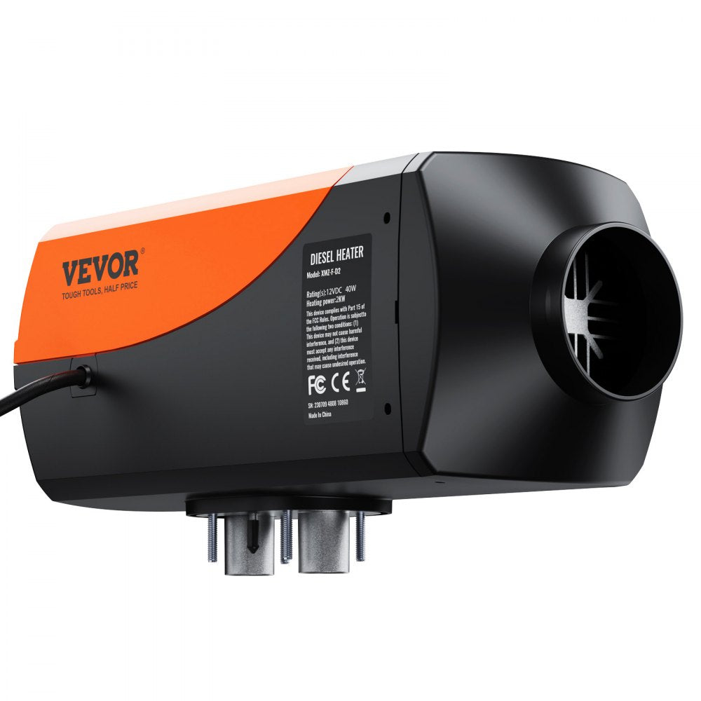 VEVOR Diesel Air Heater, 12V 2KW Diesel Heater with Remote Control and LCD Display, 10L Fuel Tank Diesel Parking Heater, Rapid Heating for RV Trailer Camper Van Boat