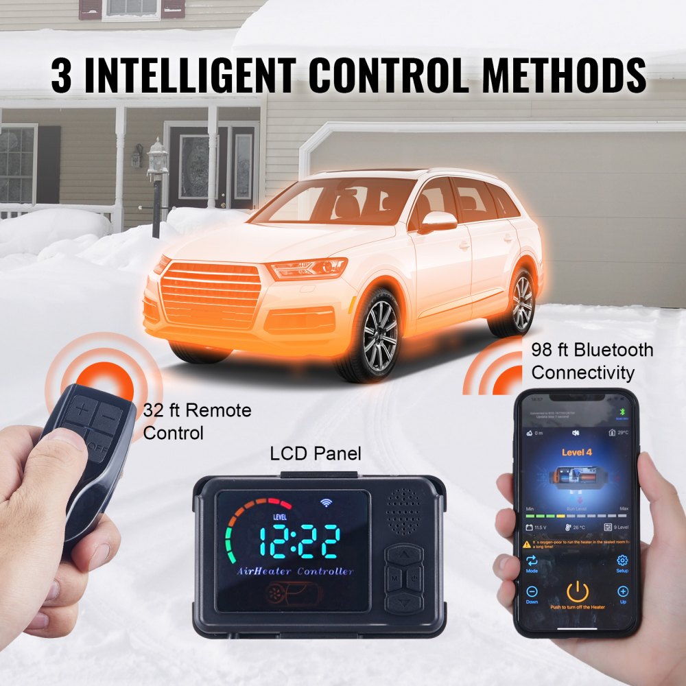 VEVOR Diesel Air Heater All-in-one 12V 8KW Bluetooth App LCD for Car RV