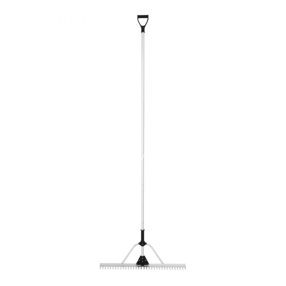 VEVOR Landscape Rake, 36" Head Aluminum Landscape Rake, Lake Weed Rake with 102.36" Adjustable Extension Handle, Rope and Float, for Loosening Soil, Lawn Care, Weeding Lake, Garden, Pond