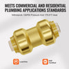 VEVOR Pipe Fittings, 1/2" 12PCS Brass Pipe Fittings, Straight-Through Push-Fit Pipe Connector Brass Air Fittings, Heavy Duty Plumbing Fittings Adapter for Heating/Shower Systems, Water Pipes