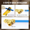 VEVOR Pipe Fittings, 1/2" 12PCS Tee Brass Pipe Fittings, Push-Fit Pipe Connector Brass Air Fittings, Heavy Duty Plumbing Fittings Adapter for Heating/Shower Systems, Water Pipes