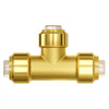 VEVOR Pipe Fittings, 1/2" 12PCS Tee Brass Pipe Fittings, Push-Fit Pipe Connector Brass Air Fittings, Heavy Duty Plumbing Fittings Adapter for Heating/Shower Systems, Water Pipes