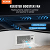 VEVOR Register Booster Fan, Quiet Vent Booster Fan Fits 4” x 10” Register Holes, with Remote Control and Thermostat Control, Adjustable Speed for Heating Cooling Smart Vent, White