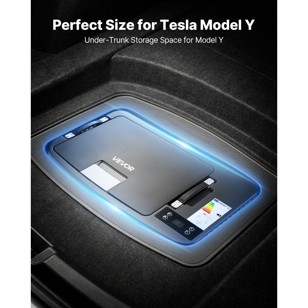 VEVOR 12 Volt Refrigerator, 37 QT/ 35L Car Fridge for Tesla Model Y, Portable Electric Freezer Compressor with APP Control, 12V/24V DC, -8℉ to 50℉