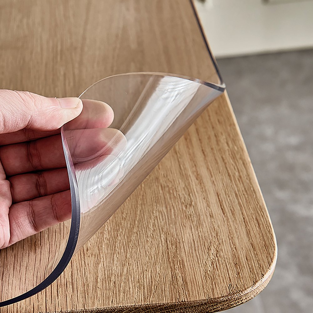 VEVOR Plastic Table Cover, 44"x90"x0.06", Transparent PVC Table Protector, Rectangle Clear Desk Mat, Water Oil Proof Table Cover for Dining Table Coffer Table Kitchen Worktable Dresser Cabinet, etc.