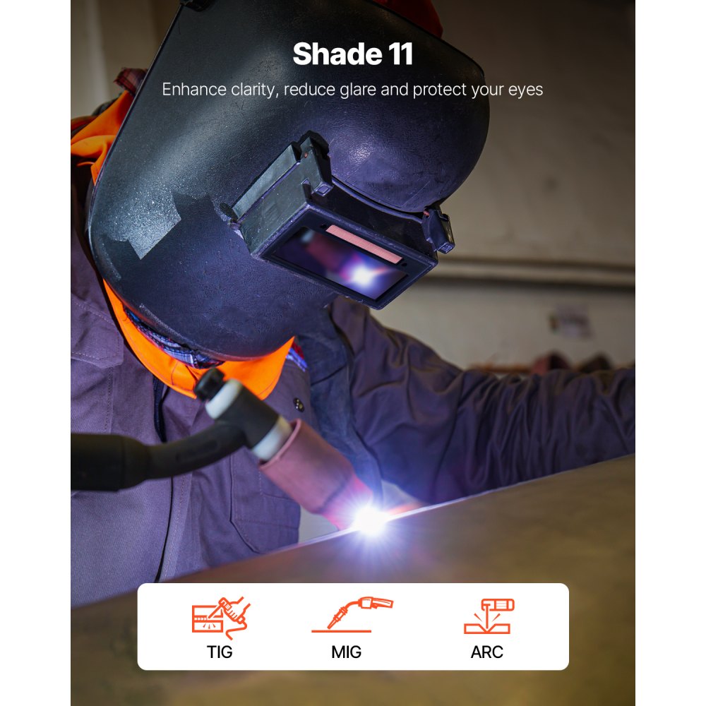 VEVOR Auto Darkening Welding Lens 4.25" x 2", Shade 11 True Color Welding Lens with Dual Arc Sensors & Gold Coating, Compatible with Most Welding Helmets for TIG, MIG, MMA, ARC Applications