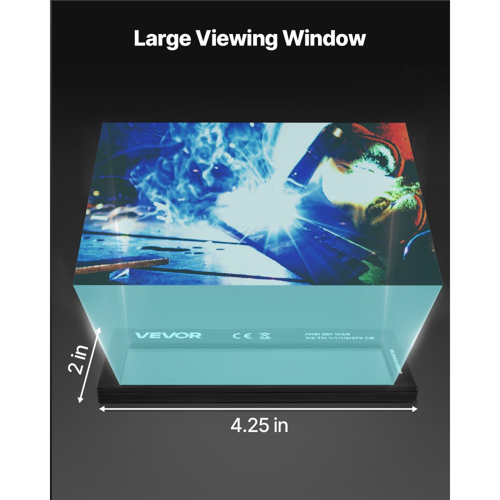 VEVOR Auto Darkening Welding Lens 4.25" x 2", Shade 11 True Color Welding Lens with Dual Arc Sensors & Gold Coating, Compatible with Most Welding Helmets for TIG, MIG, MMA, ARC Applications