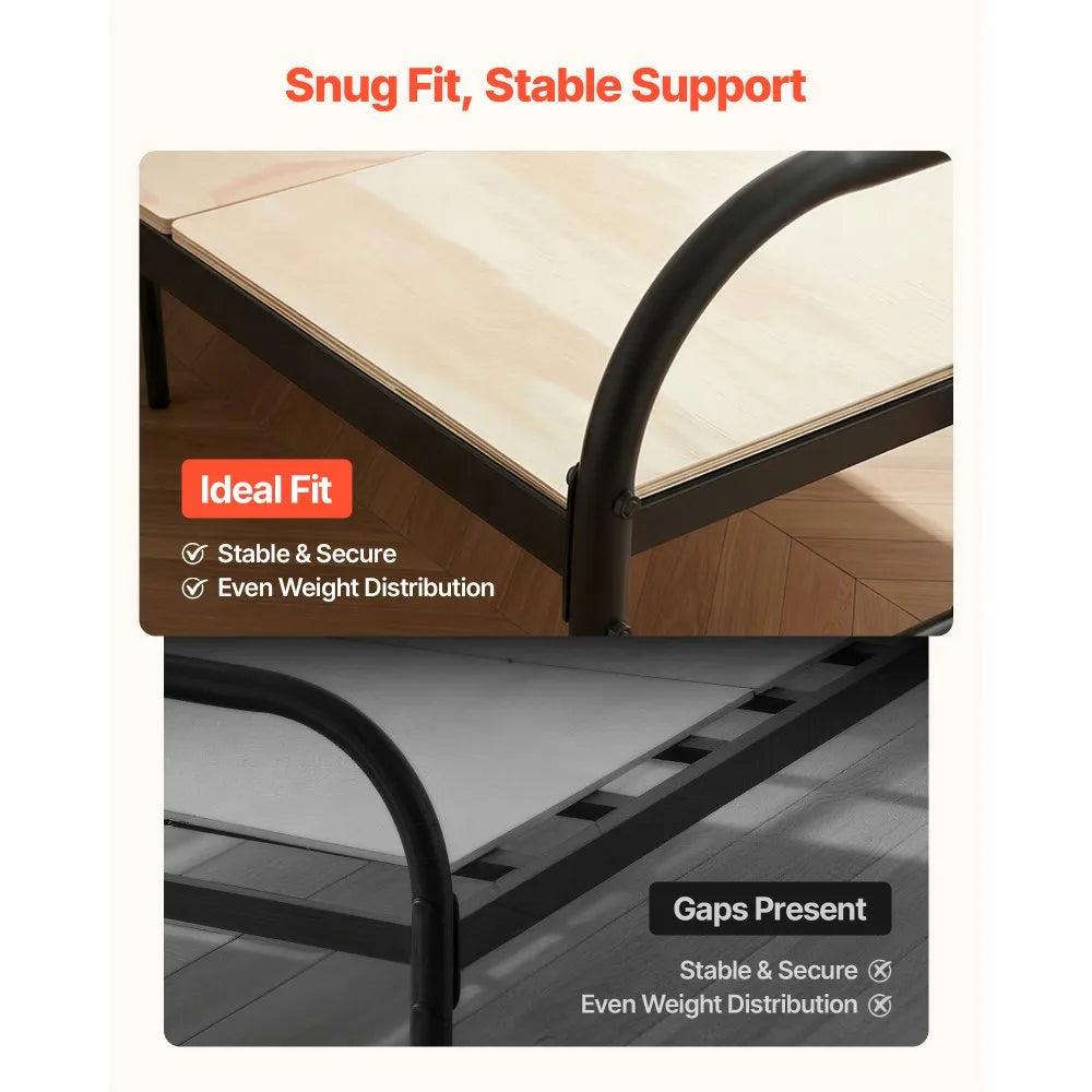 VEVOR Bunkie Board, Queen Size 76.8 x 58.3 in, Foldable Bed Board Under Mattress with Nylon Webbing, Plywood, Rounded Edges, Anti-Sag Design for Metal Frames, Sleeper Sofas, Platform and Bunk Beds