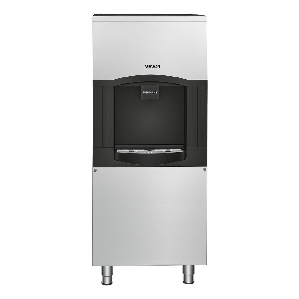 VEVOR Commercial Ice Dispenser, 132 lb Storage, 14.5 lb/6.6 kg per min, for Restaurants & Hotels, Ice Storage Bin with Automatic Dispensing & Height-Adjustable Feet, Ice Maker Head Sold Separately