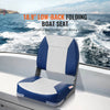 VEVOR Boat Seat, 18.9" Low Back Boat Seat, Folding Boat Chair with Thickened Sponge Padding and Hinge, Fold-Down Boat Captain Chair for Fishing Boat, Sightseeing Boat, Speedboat, Canoe, 1-Piece