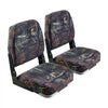 VEVOR Boat Seat, Low Backrest, Folding Fishing Boat Seat with Thickened Sponge Cushion & PU Polyester Fabric, Strong PP Frame, Flip Up Boat Seat for Boats, Yachts, Ships, Camouflage Color (2 Seats)