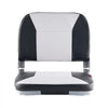 VEVOR Boat Seat, Low Backrest, Folding Fishing Boat Seat with Thickened Sponge Cushion & Waterproof PVC Leather, Aluminum Alloy Hinges, Flip Up Boat Seat for Fishing Boats, Yachts, Ships, Black & Grey