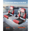 VEVOR Boat Seat, High Backrest, Folding Fishing Boat Seat with Thickened Sponge Cushion & Waterproof PVC Leather, Aluminum Alloy Hinges, Flip Up Boat Seat for Boats, Yachts, Ships, Black & Red