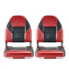VEVOR Boat Seat, High Backrest, Folding Fishing Boat Seat with Thickened Sponge Cushion & Waterproof PVC Leather, Aluminum Alloy Hinges, Flip Up Boat Seat for Boats, Yachts, Ships, Black & Red