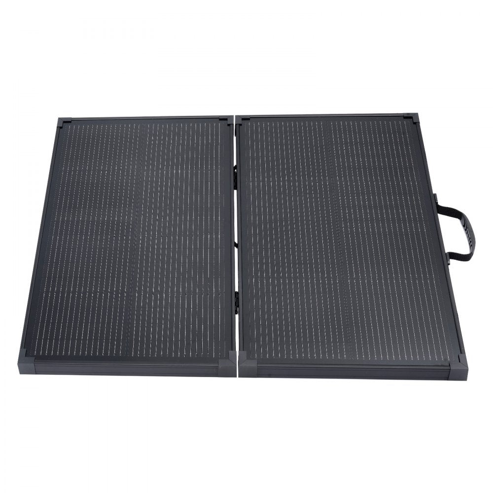 VEVOR 100W Foldable Solar Panel with Frame, 16BB N-Type Portable Monocrystalline Solar Panel Charger 24% Efficiency, IP67 Waterproof with 30A PWM Controller & MC4 Output for Camping, Hiking, RV Trips
