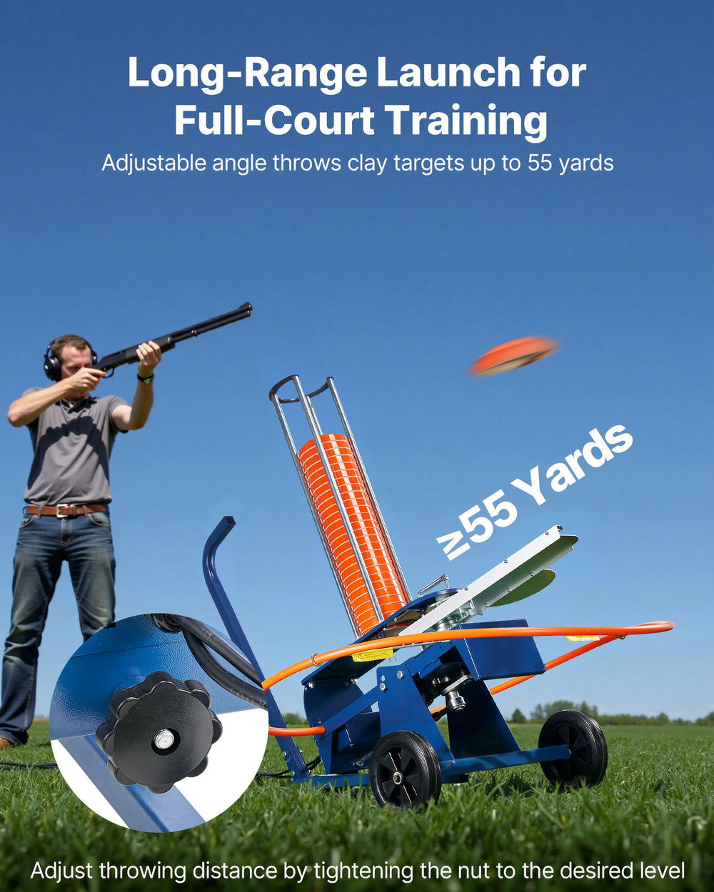 Long-range adjustable angle launching up to 55+ yards (feature image)