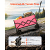 VEVOR Collapsible Wagon Carts, 120L & 225LBS Folding Wagons with All-Terrain Wheels, Heavy Duty Outdoor Utility Cart with Adjustable Handle, Portable Camping Cart for Beach Grocery Garden Pink & Black