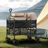 VEVOR Double Decker Wagon Collapsible, 400L Heavy Duty Folding Wagon Cart, Extended Long Garden Cart with All-Terrain Wheels, Support Up to 450lbs, Outdoor Utility Wagon for Camping, Sports, Shopping