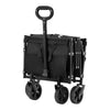 VEVOR Collapsible Wagon Carts, 120L & 225LBS Folding Wagons with All-Terrain Wheels, Heavy Duty Outdoor Utility Cart with Adjustable Handle, Portable Camping Cart for Beach Grocery Garden Black