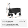 VEVOR Collapsible Folding Wagon, 3 cu.ft Beach Wagon Cart with All-Terrain Wheels, Heavy Duty Folding Wagon Cart 350 lbs Weight Capacity with Drink Holders, Sports Wagon for Camping, Shopping, Garden