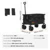 VEVOR Collapsible Folding Wagon, 150 L Beach Wagon Cart with All-Terrain Wheels, Heavy Duty Folding Wagon Cart Max 265 lbs with Drink Holders, Sports Wagon for Camping, Shopping, Garden