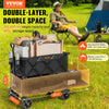 VEVOR Foldable Double Decker Wagon, 400L Collapsible Wagon Cart with All-Terrain Wheels, Heavy Duty Folding Wagon Cart 350-450 lbs Weight Capacity for Camping, Shopping, Garden, 52" Extra Long Extender