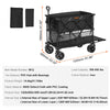VEVOR Foldable Double Decker Wagon, 400L Collapsible Wagon Cart with All-Terrain Wheels, Heavy Duty Folding Wagon Cart 350-450 lbs Weight Capacity for Camping, Shopping, Garden, 52" Extra Long Extender