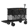 VEVOR Foldable Double Decker Wagon, 400L Collapsible Wagon Cart with All-Terrain Wheels, Heavy Duty Folding Wagon Cart 350-450 lbs Weight Capacity for Camping, Shopping, Garden, 52" Extra Long Extender