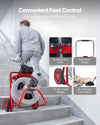 VEVOR Drain Cleaner Machine 75 FT x 1/2 Inch, Auto Feed Sewer Snake Drain Auger on Wheels, Portable Drain Cleaning Machine with 8 Cutters & Air-Activated Foot Switch for 2" to 6" Pipes