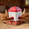 VEVOR Automatic Chicken Feeder, 40 Pounds Capacity, Large Gravity Hanging Poultry Feeder Dispenser with Handle, No Waste Rainproof Design, 3 Feeding Ports, Inside or Outside Hen Coop, for Chickens