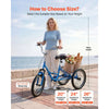 VEVOR Folding Adult Tricycle 20 inch 3 Wheel Foldable Trikes for Adult, Cruiser Bike with Cargo Basket, Adjustable Seat, and Double-Wall Wheel Rims, Shopping Picnic Tricycles for Women, Men, Seniors