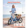 VEVOR Folding Adult Tricycle 20 inch 7 Speed Foldable Trikes for Adult, 3 Wheel Cruiser Bike w/ Cargo Basket, Adjustable Seat, Double-Wall Wheel Rims, Shopping Picnic Tricycles for Women, Men, Senior