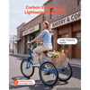VEVOR Folding Adult Tricycle 24 inch 3 Wheel Foldable Trikes for Adult, Cruiser Bike with Cargo Basket, Adjustable Seat, and Double-Wall Wheel Rims, Shopping Picnic Tricycles for Women, Men, Seniors