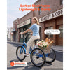 VEVOR Folding Adult Tricycle 24 inch 7 Speed Foldable Trikes for Adult, 3 Wheel Cruiser Bike w/ Cargo Basket, Adjustable Seat, Double-Wall Wheel Rims, Shopping Picnic Tricycles for Women, Men, Senior