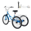 VEVOR Folding Adult Tricycle 24 inch 7 Speed Foldable Trikes for Adult, 3 Wheel Cruiser Bike w/ Cargo Basket, Adjustable Seat, Double-Wall Wheel Rims, Shopping Picnic Tricycles for Women, Men, Senior