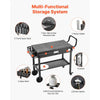 VEVOR Outdoor Grill Cart, 31.0 x 17.0 inch Tabletop Size Grilling Table, Foldable Outdoor Cooking Table with Tissue Holder, Wheels, Magnetic Tool Rack, BBQ Prep Tables for Picnic, Kitchen, Courtyard