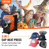 VEVOR 3-in-1 Auto Hat Heat Press with 3pcs Interchangeable Platens(6.6" x 2.7", 6.6" x 3.8", 6.1" x 3"), Automatic Release&Press Knob-Style Digital Control Panel Tested to UL Standards