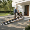 VEVOR Portable Wheelchair Ramp, 12FT, Non-Slip Aluminum Folding Handicap Ramp for Wheelchair, 800 lbs Capacity, Door Threshold Ramps for Home Steps, Stairs, Entry, Threshold, Doorways, Scooter, Curbs