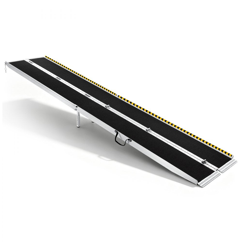 VEVOR Portable Wheelchair Ramp, 12FT, Non-Slip Aluminum Folding Handicap Ramp for Wheelchair, 800 lbs Capacity, Door Threshold Ramps for Home Steps, Stairs, Entry, Threshold, Doorways, Scooter, Curbs