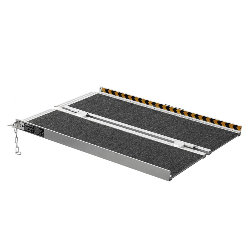 VEVOR Portable Wheelchair Ramp, 2 ft 800 lbs Capacity, Non-Slip Aluminum Folding Threshold Ramp, Foldable Mobility Scooter Ramp Wheel Chair Ramp, Handicap Ramp for Home Steps, Stairs, Doorways, Curbs