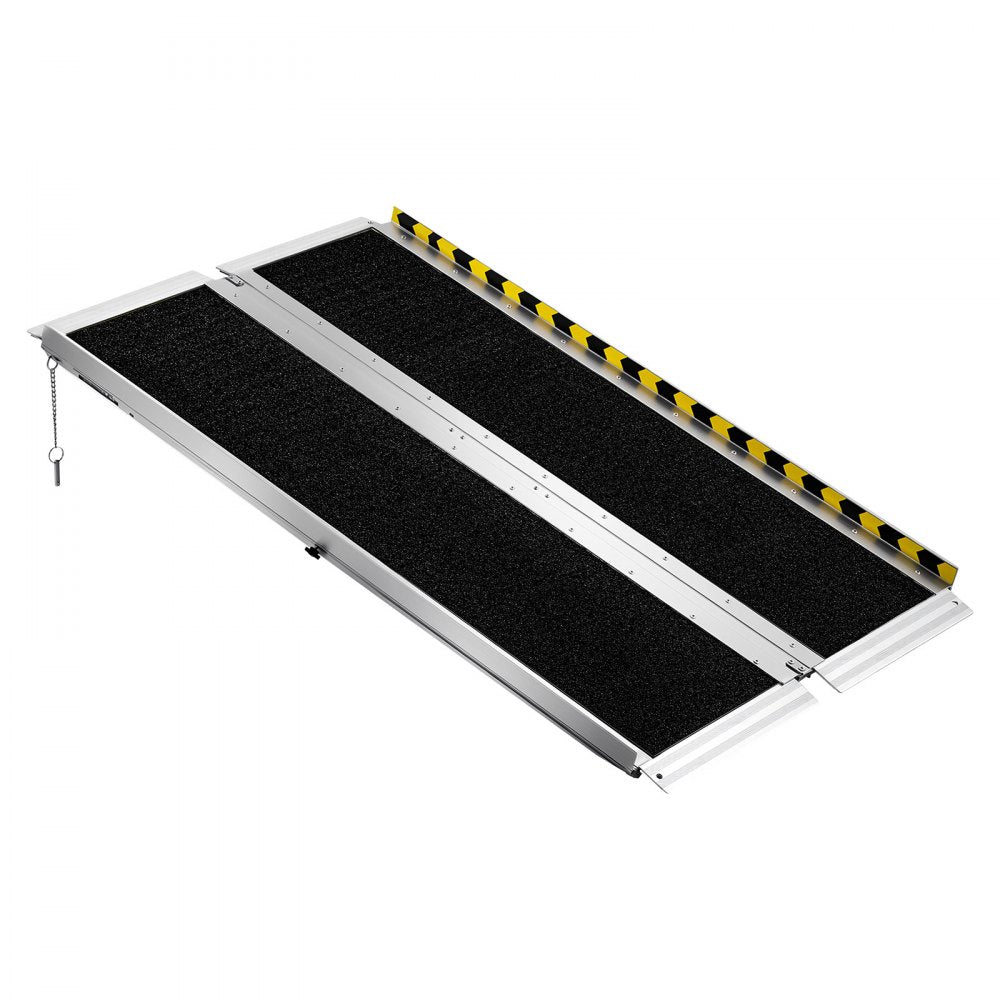 VEVOR Portable Wheelchair Ramp, 4FT, Non-Slip Aluminum Folding Handicap Ramp for Wheelchair, 800 lbs Capacity, Door Threshold Ramps for Home Steps, Stairs, Entry, Threshold, Doorways, Scooter, Curbs