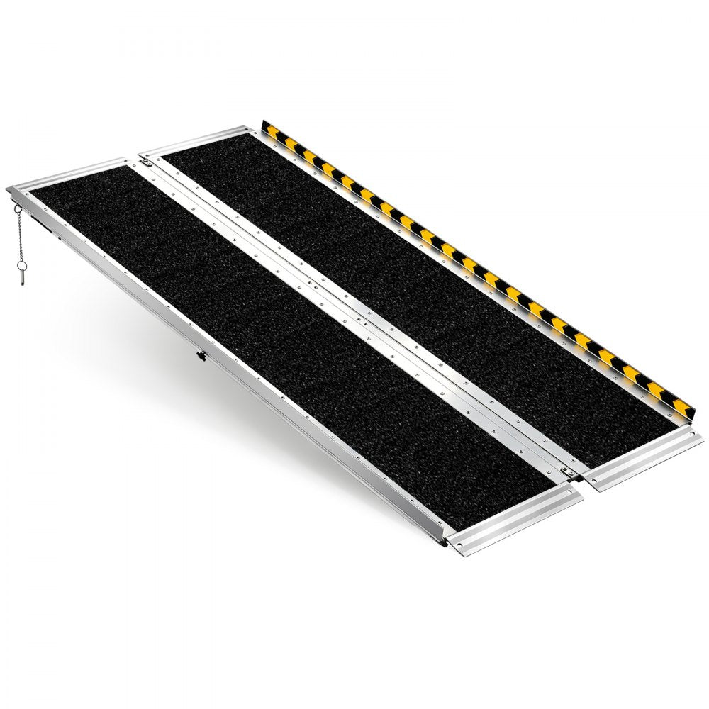 VEVOR Portable Wheelchair Ramp, 5FT, Non-Slip Aluminum Folding Handicap Ramp for Wheelchair, 800 lbs Capacity, Door Threshold Ramps for Home Steps, Stairs, Entry, Threshold, Doorways, Scooter, Curbs