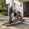 VEVOR Portable Wheelchair Ramp, 8FT, Non-Slip Aluminum Folding Handicap Ramp for Wheelchair, 800 lbs Capacity, Door Threshold Ramps for Home Steps, Stairs, Entry, Threshold, Doorways, Scooter, Curbs