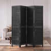 VEVOR Wood Room Divider 4 Panels 67 in Wood Folding Privacy Screen Black, For Room Separation & Home Decor, Solid Frame, 360° Two-Way Hinges, Easy Assembly, Louvered Wooden Partition with Hardware
