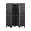 VEVOR Wood Room Divider 4 Panels 67 in Wood Folding Privacy Screen Black, For Room Separation & Home Decor, Solid Frame, 360° Two-Way Hinges, Easy Assembly, Louvered Wooden Partition with Hardware