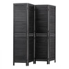 VEVOR Wood Room Divider 4 Panels 67 in Wood Folding Privacy Screen Black, For Room Separation & Home Decor, Solid Frame, 360° Two-Way Hinges, Easy Assembly, Louvered Wooden Partition with Hardware